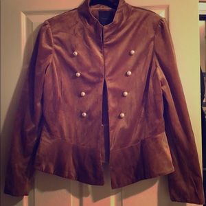 Button front mandarin collar jacket